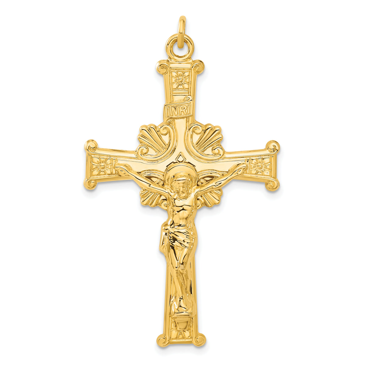 Sterling Silver & 24k Gold-plated INRI Crucifix Pendant