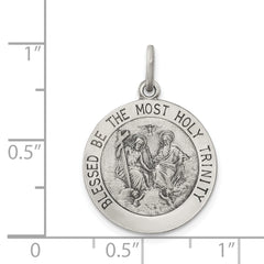 Sterling Silver Antiqued Holy Trinity Medal