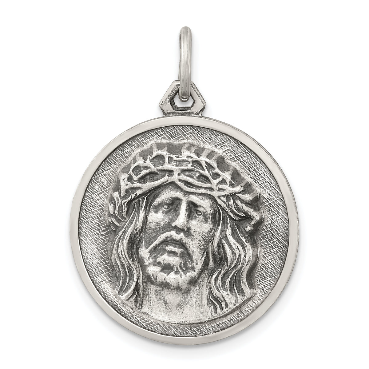 Sterling Silver Antiqued Ecce Homo Medal