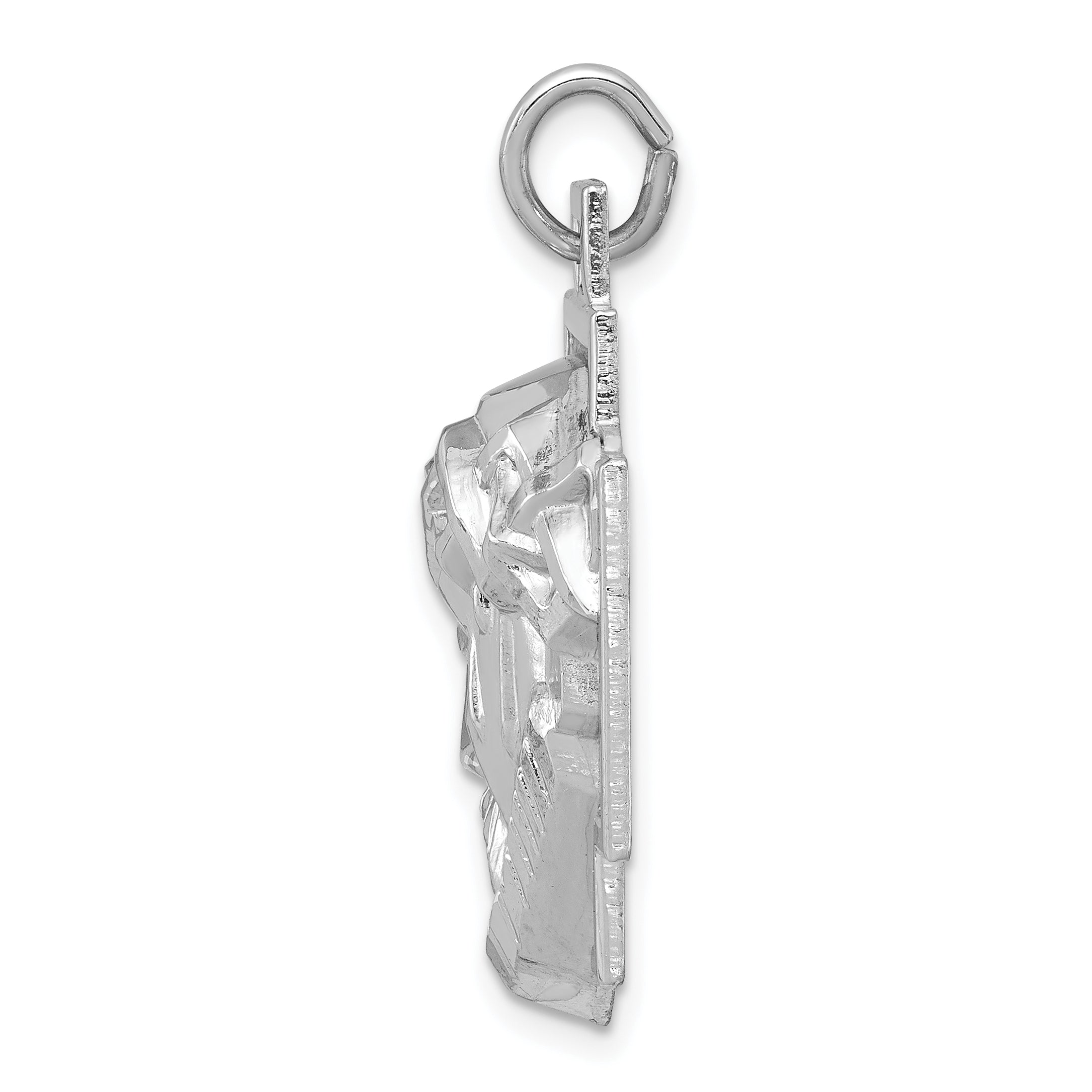 Sterling Silver 925 Rhodium-Plated Ecce Homo Charm Pendant, Polished Finish