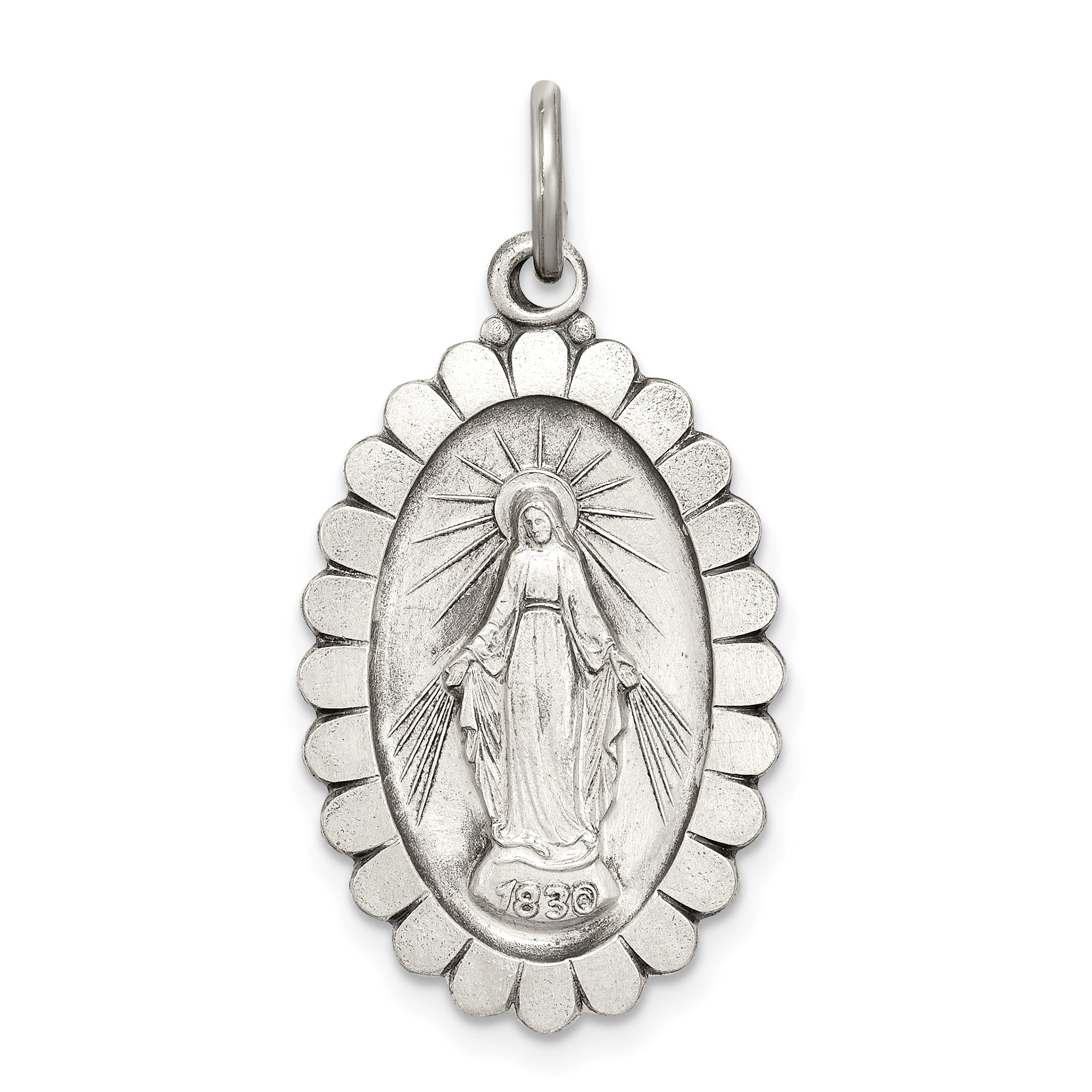 Sterling Silver Antiqued Miraculous Medal