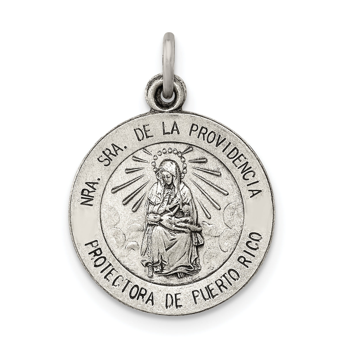 Sterling Silver Antiqued De La Providencia Medal