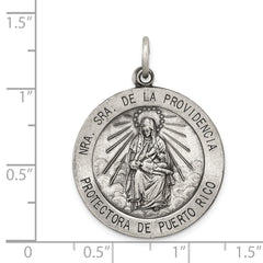 Sterling Silver 925 Antiqued Providencia Medal Pendant Vintage Charm