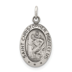 Sterling Silver Antiqued Saint Christopher Medal