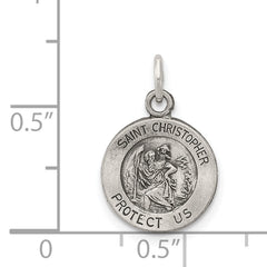 Sophia Jewelers 925 Sterling Silver Antiqued Saint Christopher Pendant Vintage Inspired