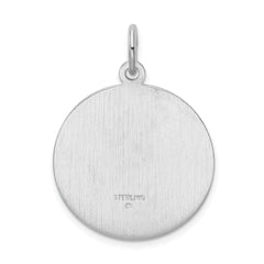 Sterling Silver Rhodium-plated Saint Christopher Medal