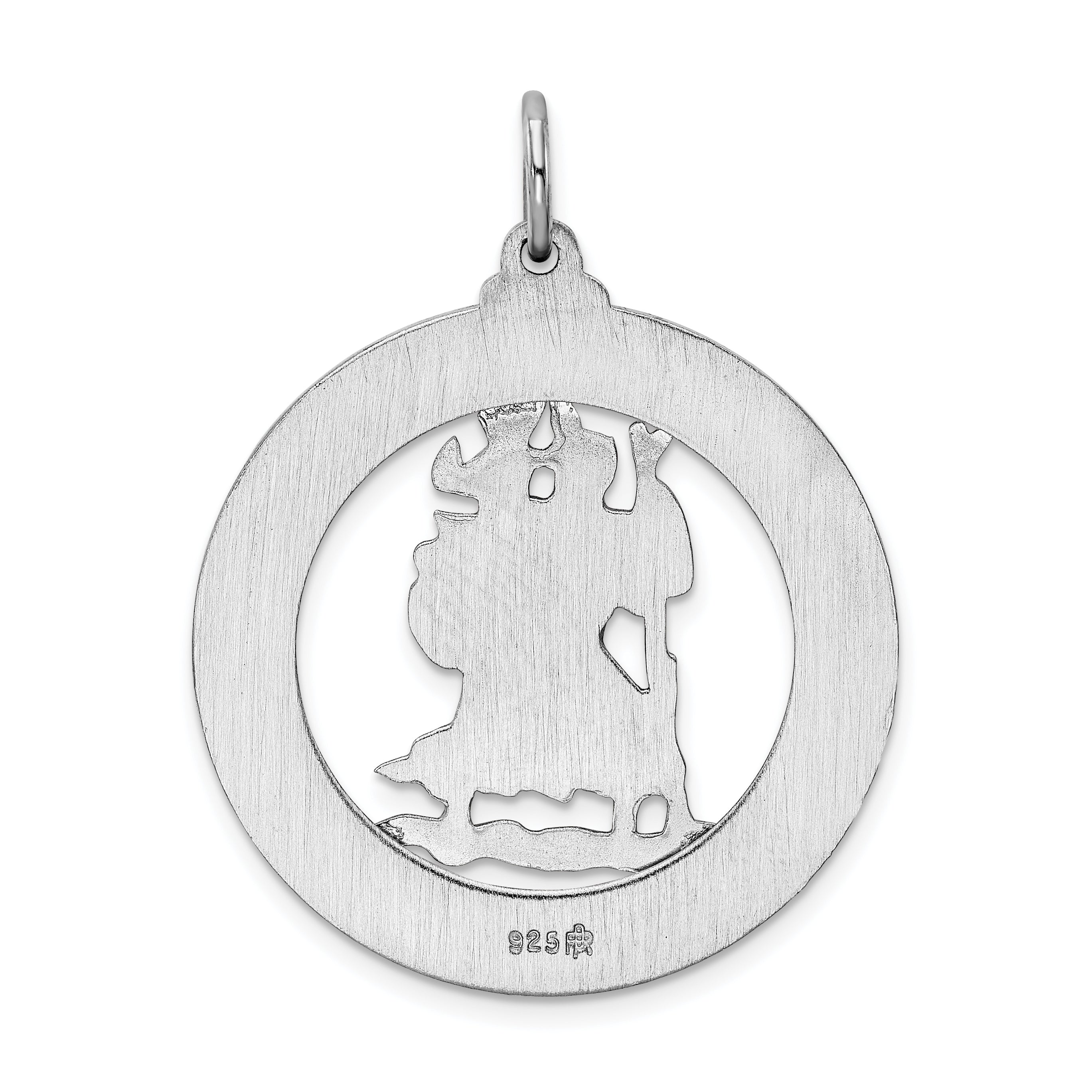 Sophia Jewelers Sterling Silver Rhodium-Plated St. Christopher Pendant Polished Finish