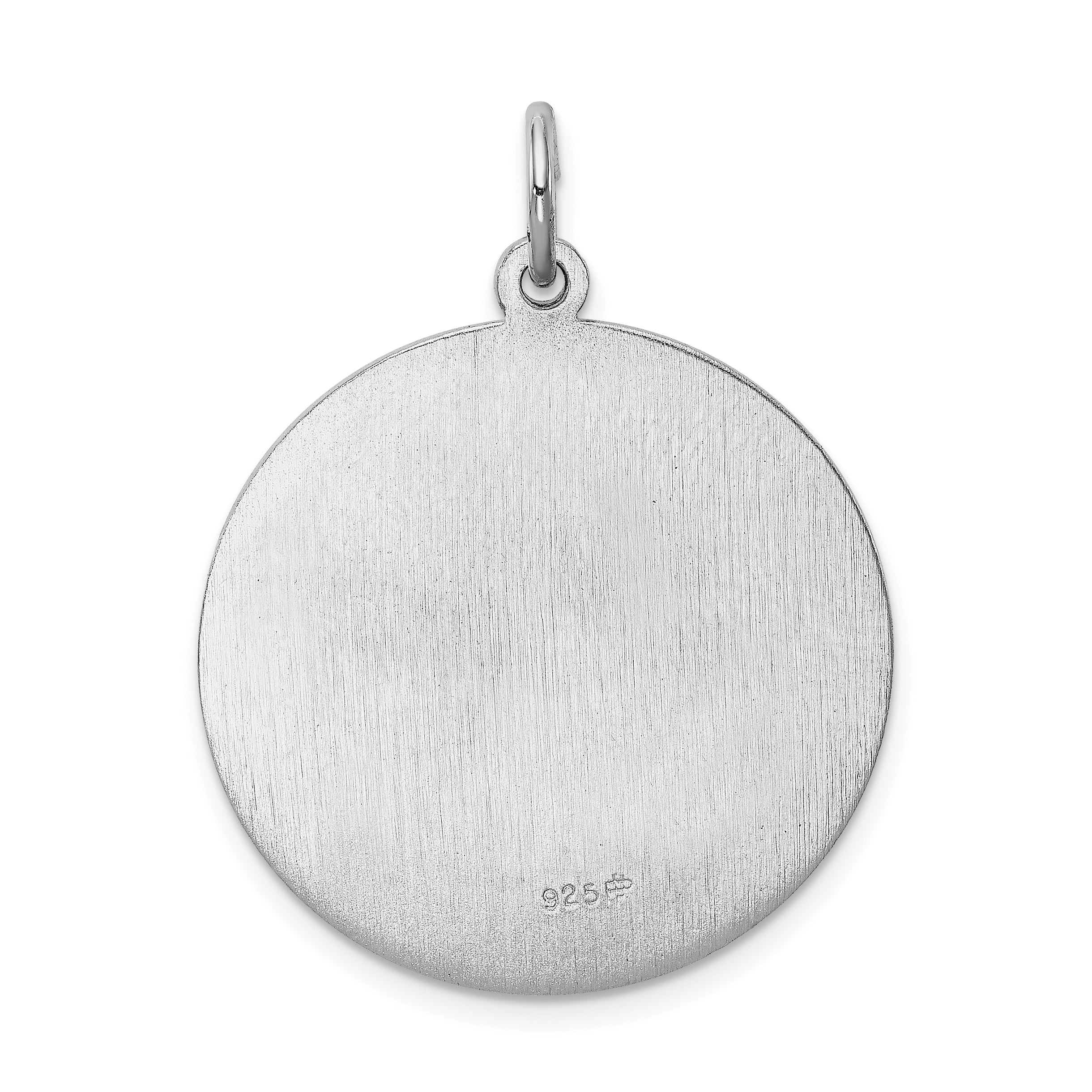 Sophia Jewelers Sterling Silver Saint Christopher Medal with Rhodium Polish