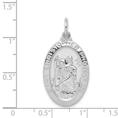 Sophia Jewelers Sterling Silver Saint Christopher Pendant with Rhodium Polished Finish