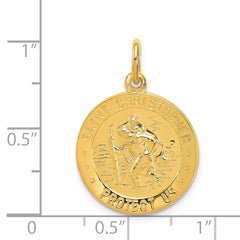 24k Gold-plated Sterling Silver Saint Christopher Medal Pendant - Antiqued Elegance