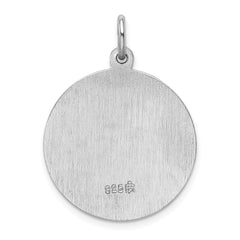 Sterling Silver Saint Joseph Medal with Rhodium Polish Finish