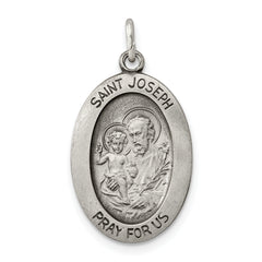 Sterling Silver Antiqued Saint Joseph Medal