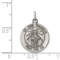 Sterling Silver Antiqued Saint Jude Thaddeus Medal