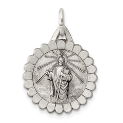 Sterling Silver Antiqued Saint Jude Thaddeus Medal