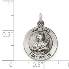 Sophia Jewelers Antiqued Sterling Silver Saint Lucy Medal Pendant