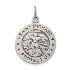 Sterling Silver Antiqued Saint Michael Air Force Medal