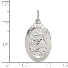 Sophia Jewelers Sterling Silver Saint Anthony Pendant with Polished Palladium Finish