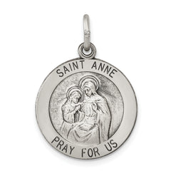 Sterling Silver Antiqued Saint Anne Medal