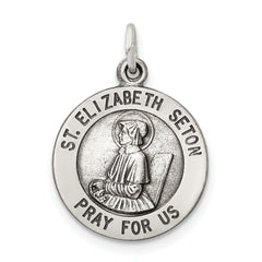 Sterling Silver Antiqued Saint Elizabeth Seton Medal