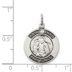 Sterling Silver Antiqued Saint Anne Medal