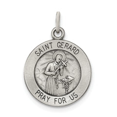 Sterling Silver Antiqued Saint Gerard Medal