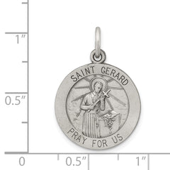 Sterling Silver 925 Antiqued Saint Gerard Medal Pendant Solid & Elegant