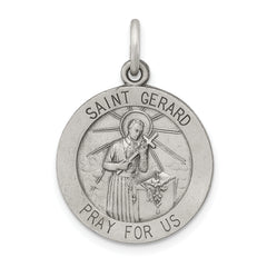 Sterling Silver Antiqued Saint Gerard Medal