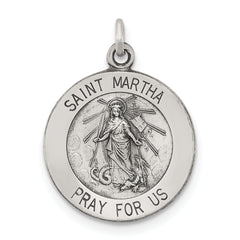 Sterling Silver Antiqued Saint Martha Medal