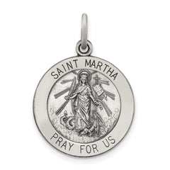 Sterling Silver Antiqued Saint Martha Medal