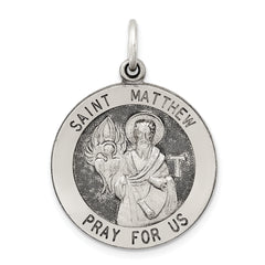 Sterling Silver Antiqued Saint Matthew Medal