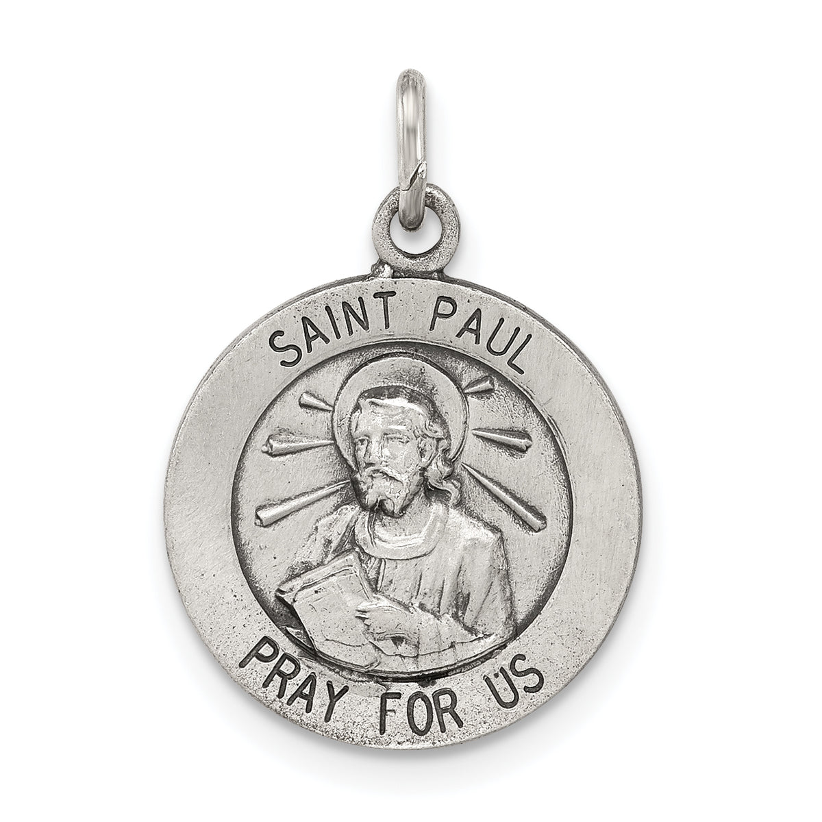 Sterling Silver Antiqued Saint Paul Medal