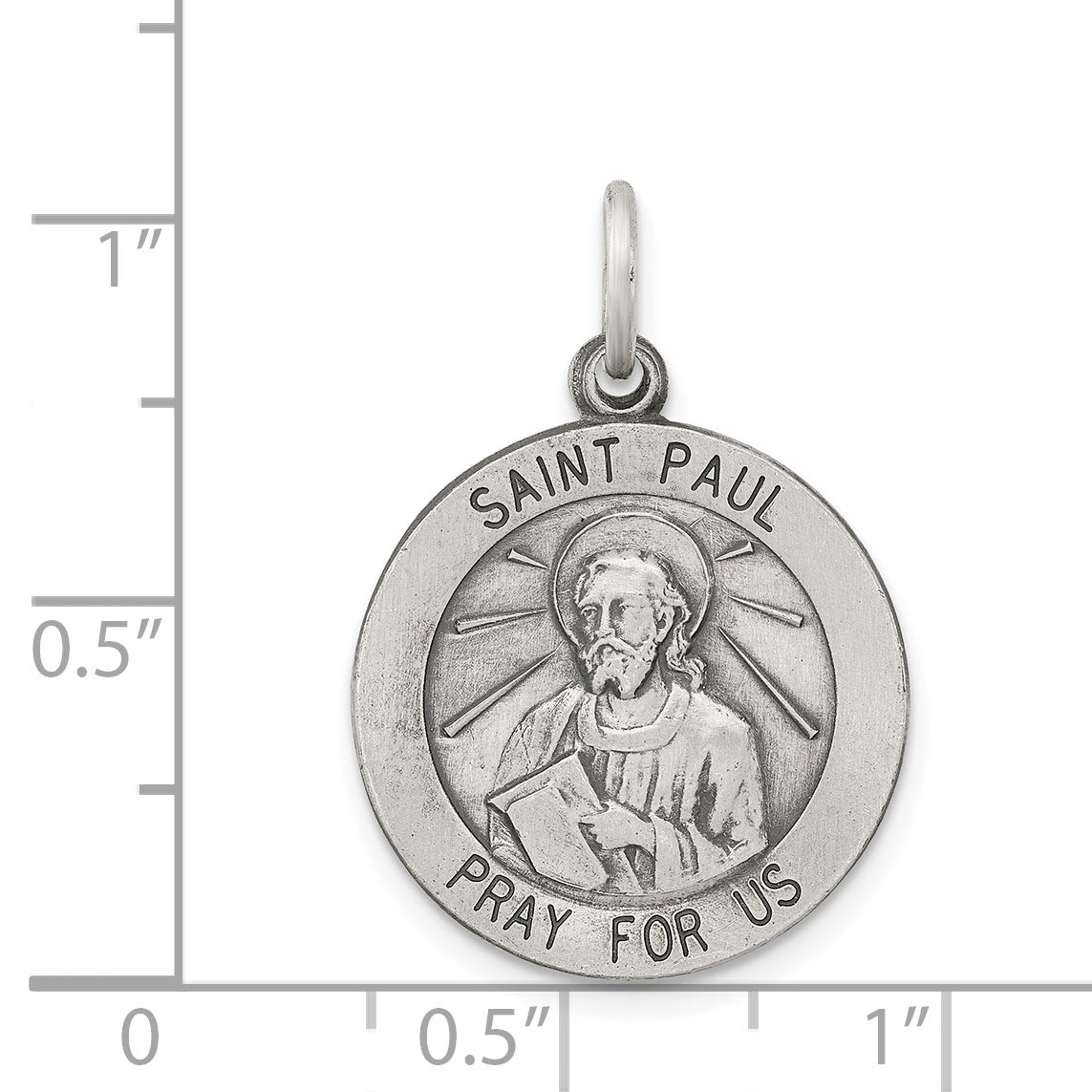 Sterling Silver 925 Saint Paul Pendant Antiqued Vintage Charm