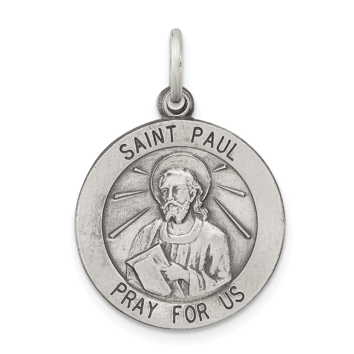 Sterling Silver Antiqued Saint Paul Medal