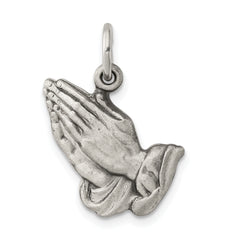 Sterling Silver Antiqued Praying Hands Charm