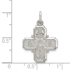 Sterling Silver 4-Way Medal Pendant with Polished Palladium Finish