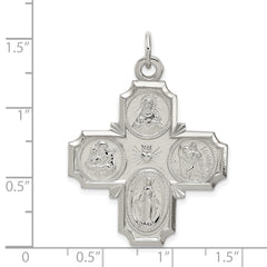 Sterling Silver Reversible Medal Pendant with Polished Palladium Finish