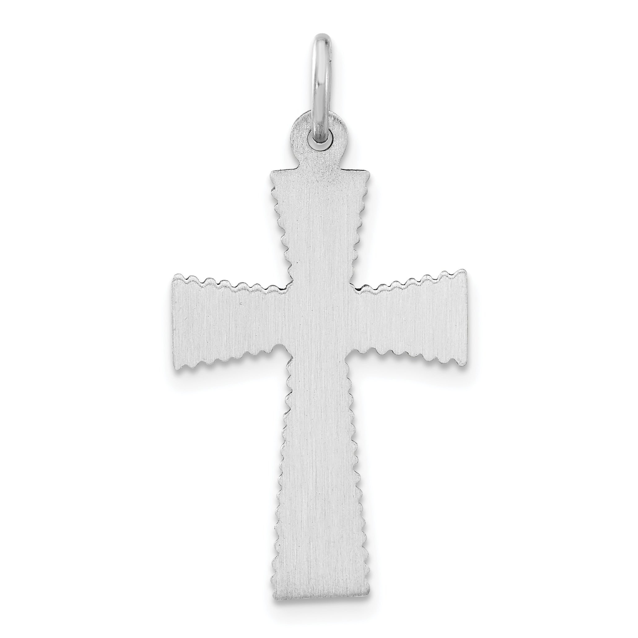 Sterling Silver 925 Antiqued Cross Pendant with Textured Unisex Design