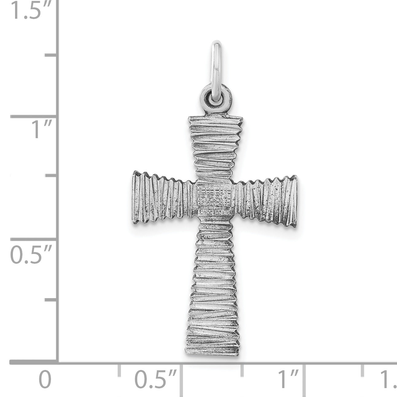 Sterling Silver 925 Antiqued Cross Pendant with Textured Unisex Design