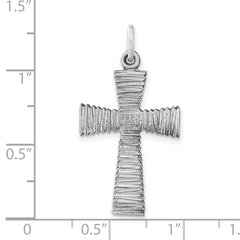 Sterling Silver 925 Antiqued Cross Pendant with Textured Unisex Design