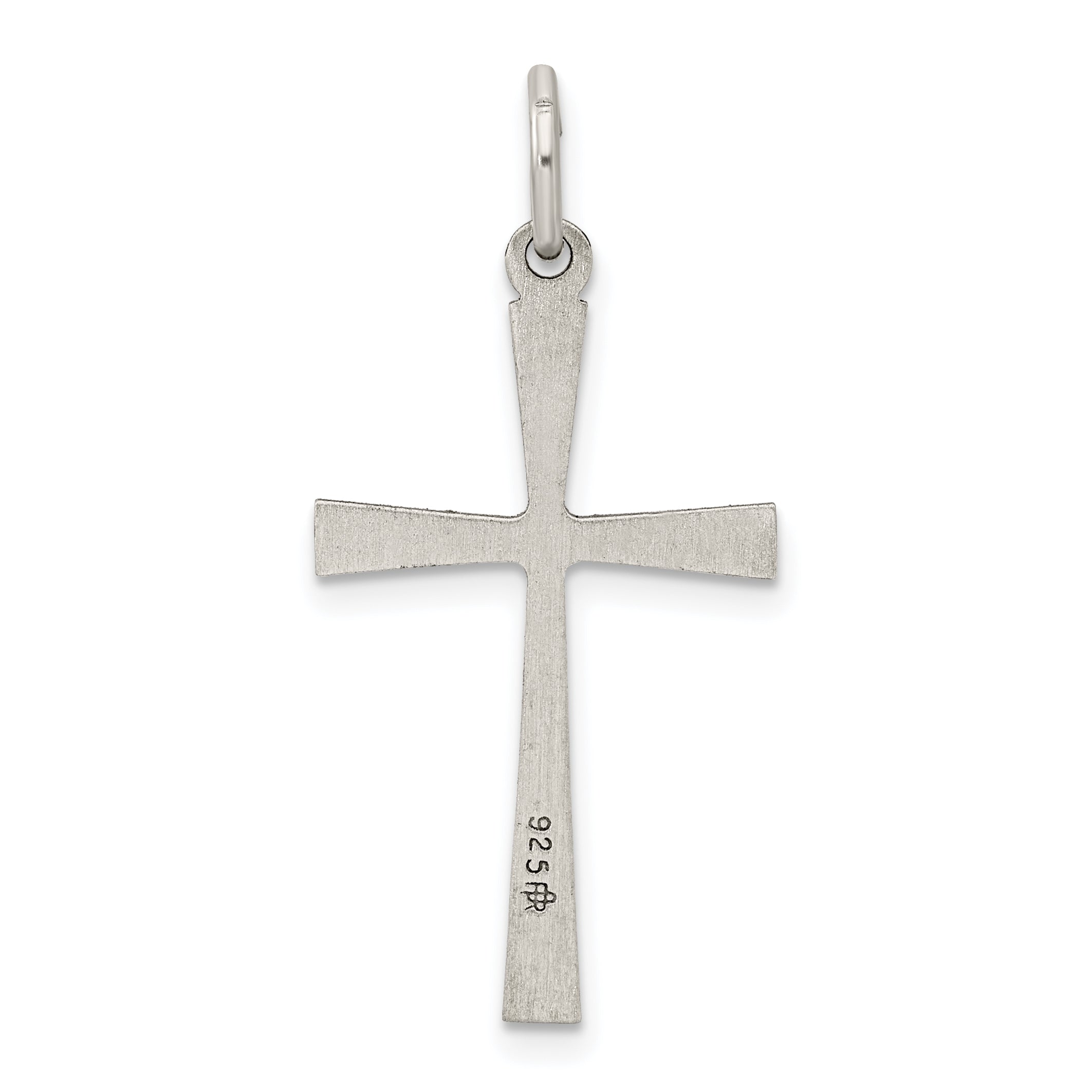 Sterling Silver 925 Antiqued Cross Charm Polished Finish Vintage Inspired