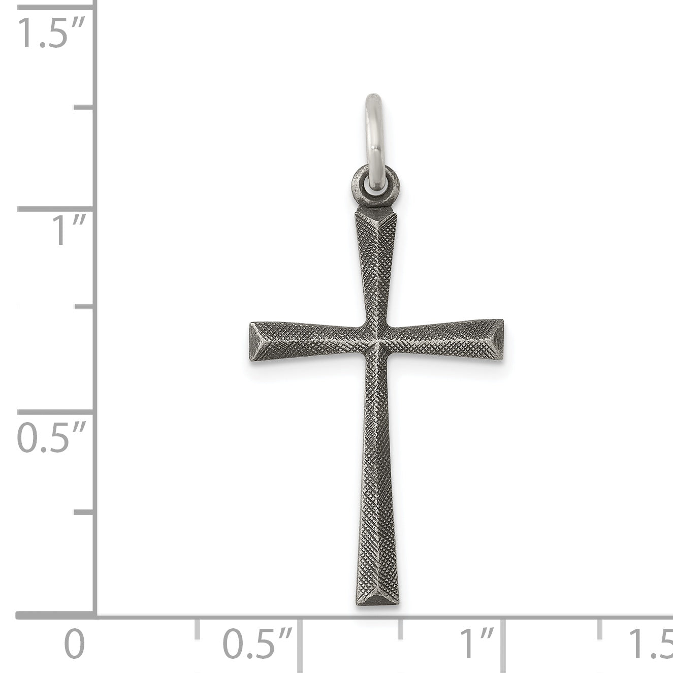 Sterling Silver 925 Antiqued Cross Charm Polished Finish Vintage Inspired