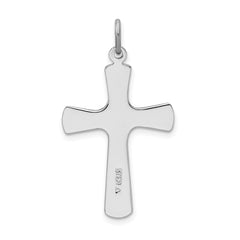 Sophia Jewelers Sterling Silver Enamel Cross Pendant Rhodium Polished Finish