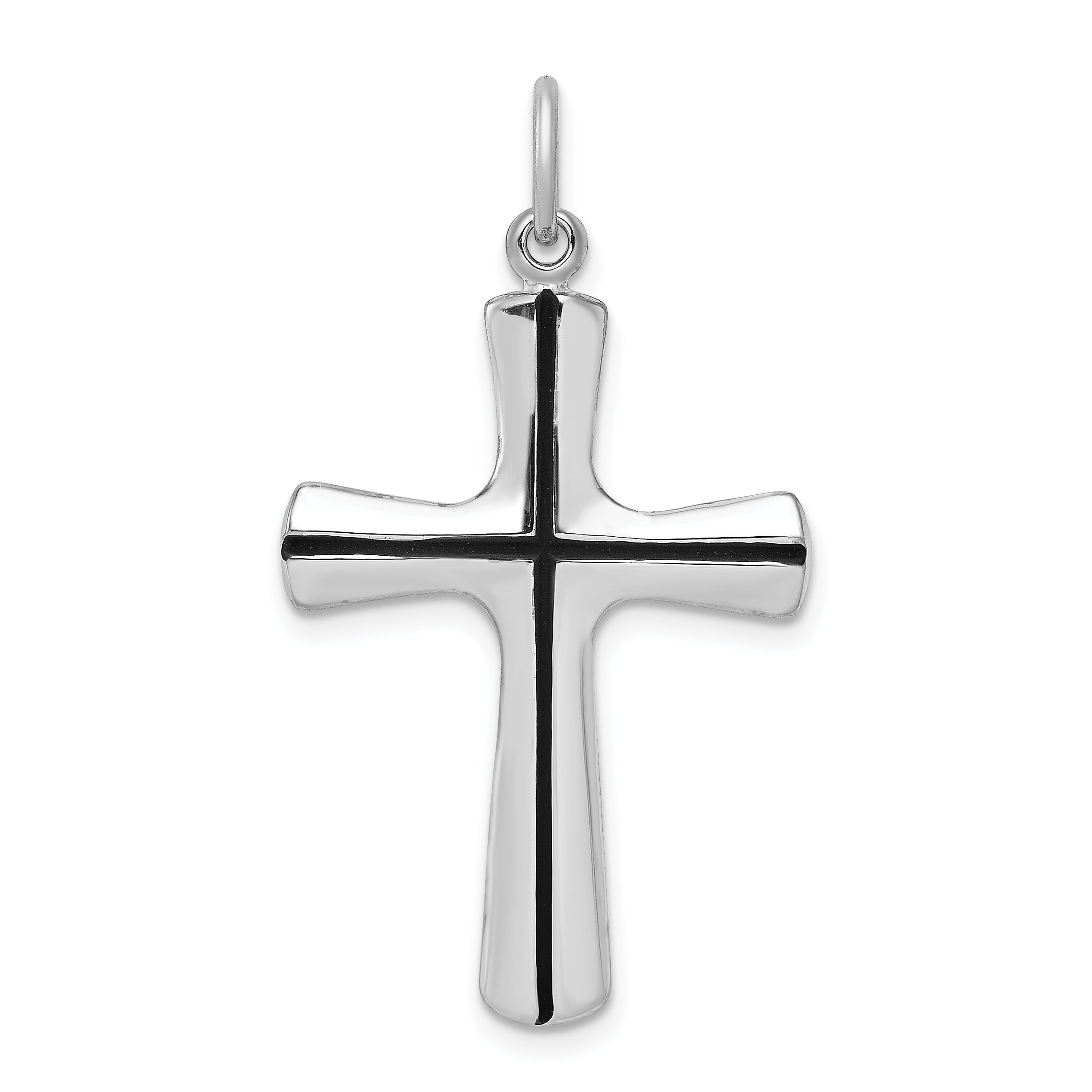 Sterling Silver Rhodium-plated Enamel Cross Pendant