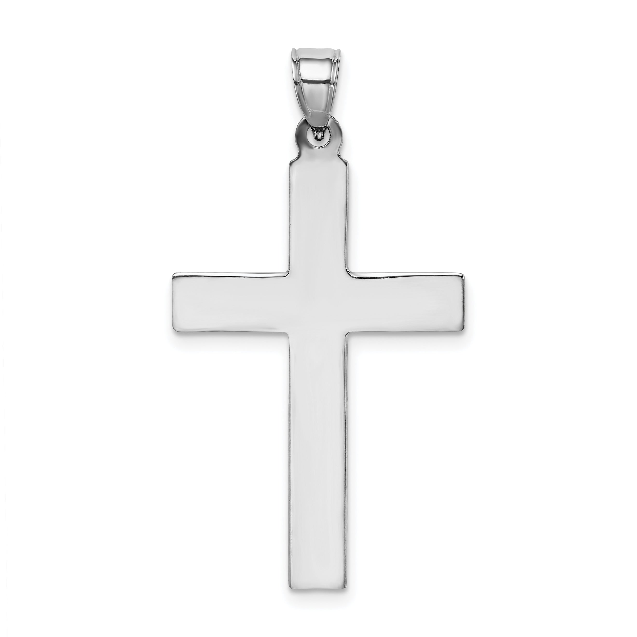 Sophia Jewelers Sterling Silver 925 Diamond-Cut Cross Pendant with Rhodium Finish