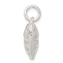 Sterling Silver 925 Filigree Heart Charm with Polished Anti-Tarnish Finish