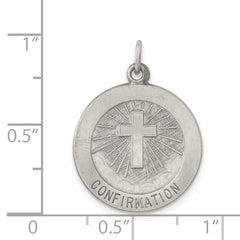 Sterling Silver 925 Confirmation Medal with Antiqued Vintage Charm