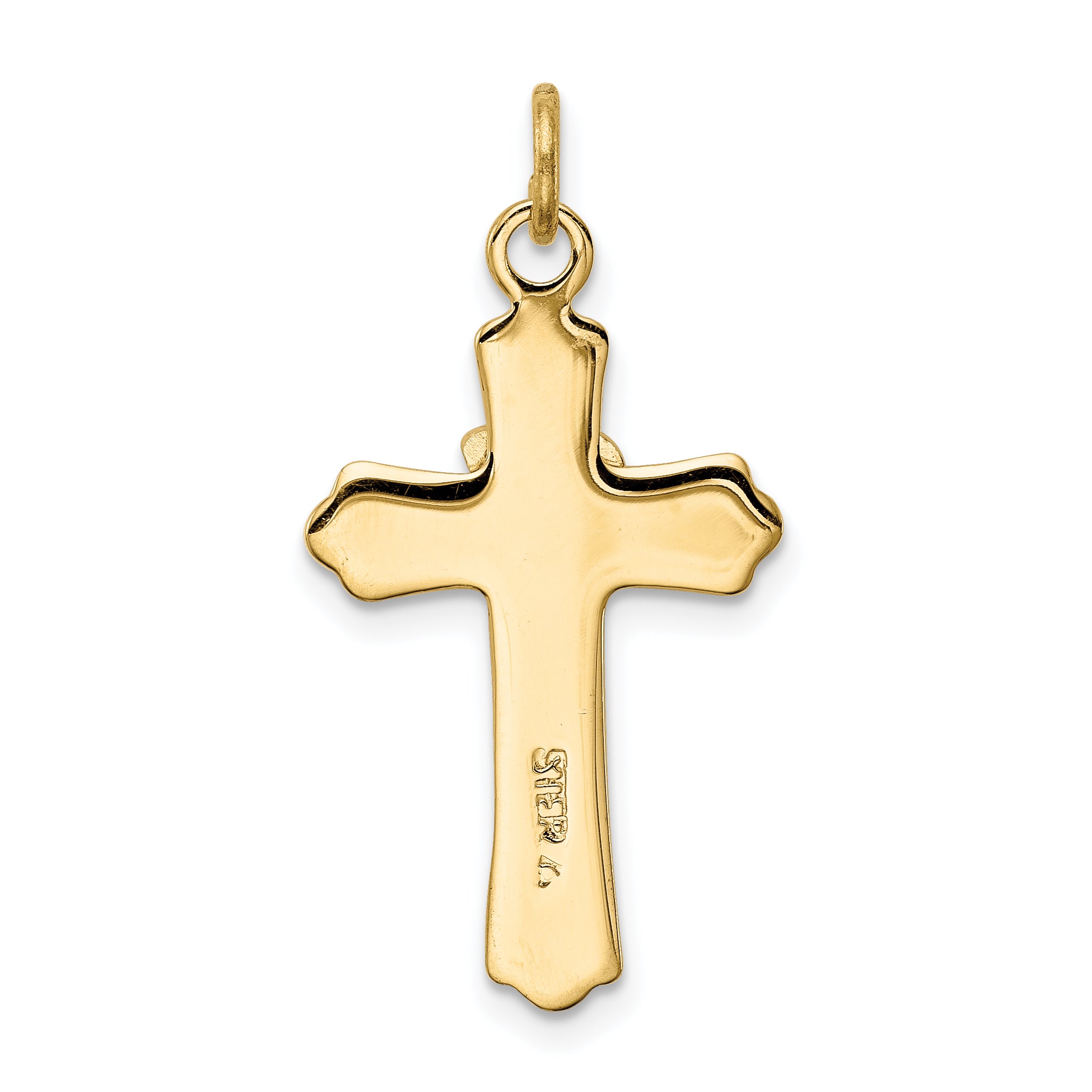 Sterling Silver 18k Gold-Plated Dove Cross Charm  Elegant Themed Pendant