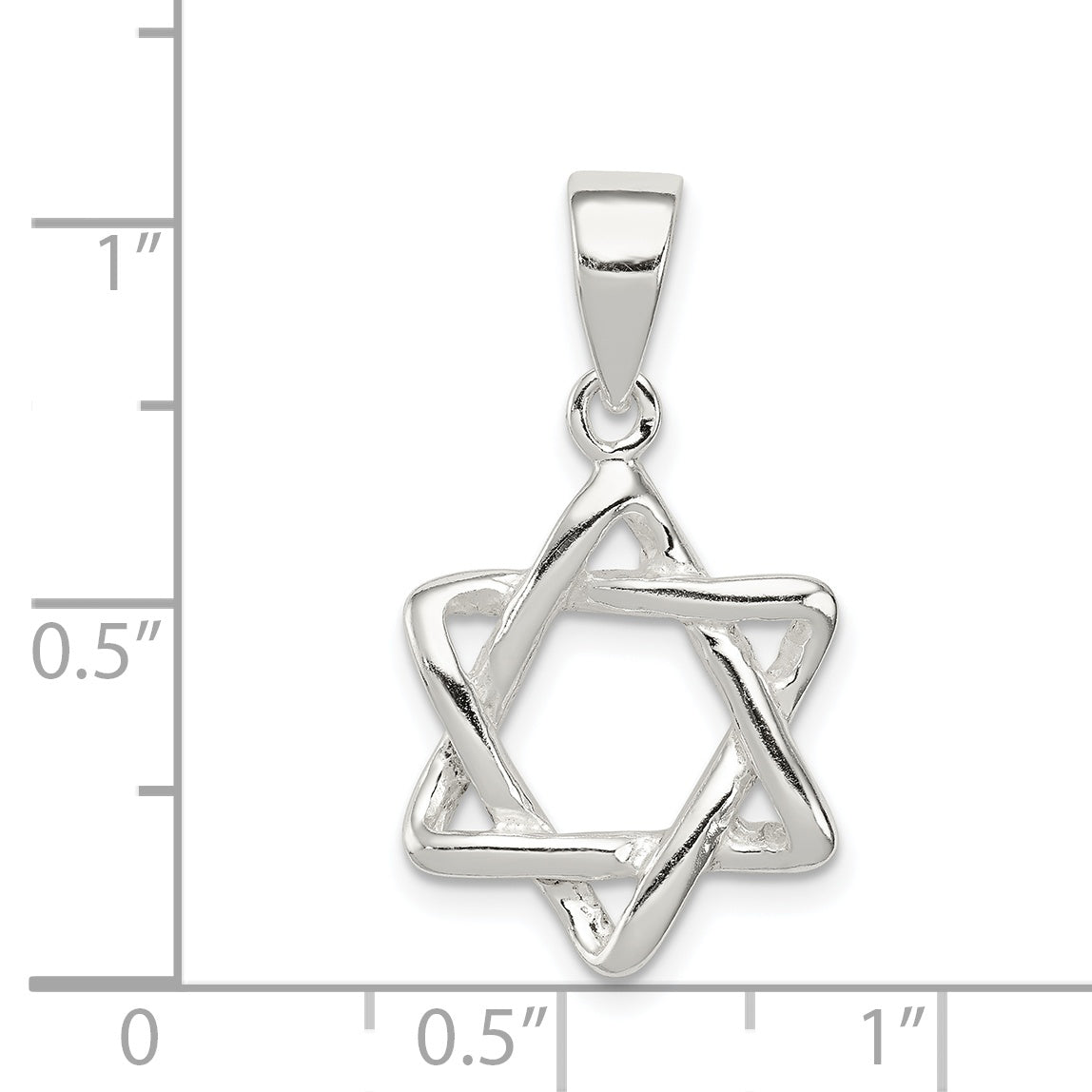 Sterling Silver 925 Star of David Pendant with Polished Anti-Tarnish Finish