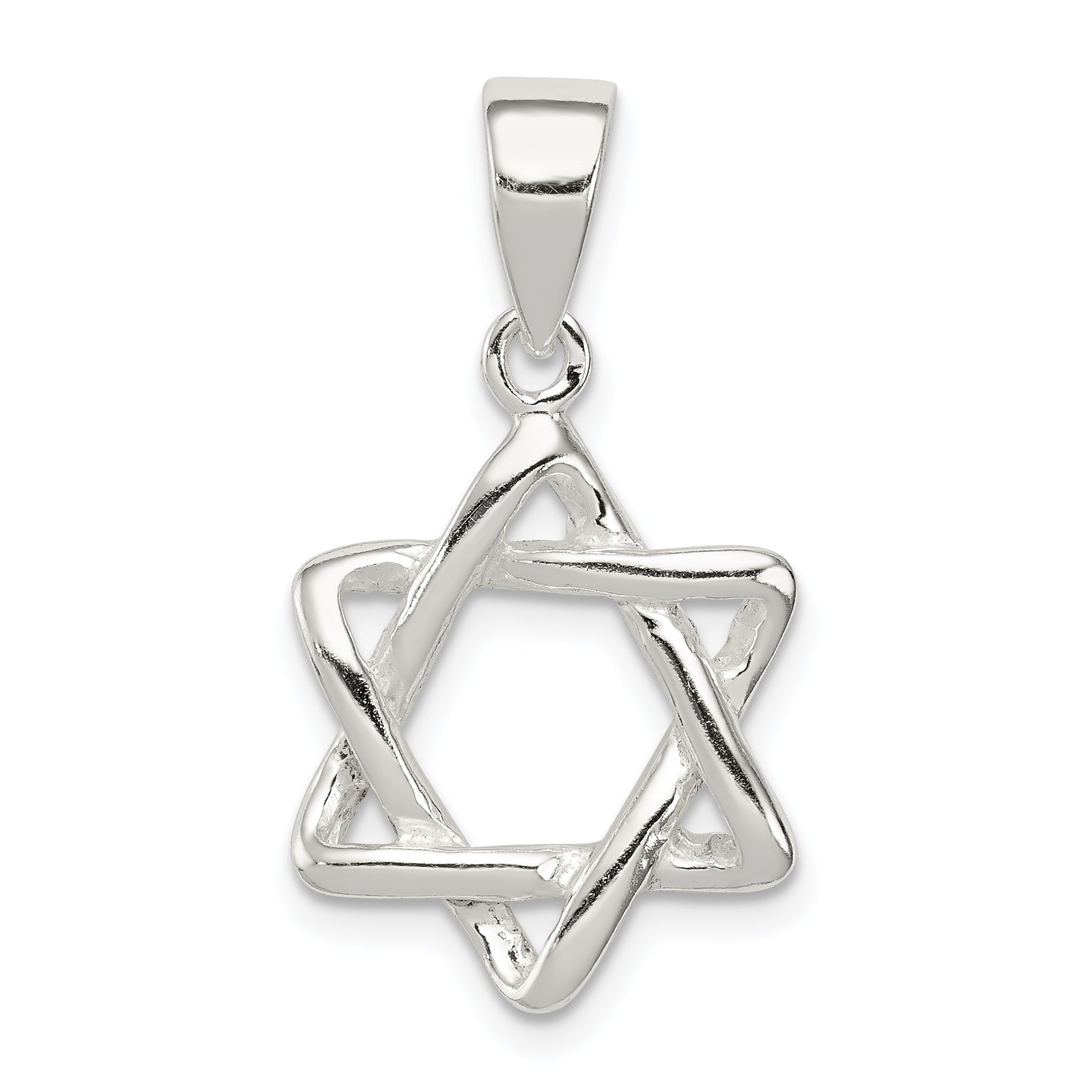 Sterling Silver 3-D Star of David Pendant