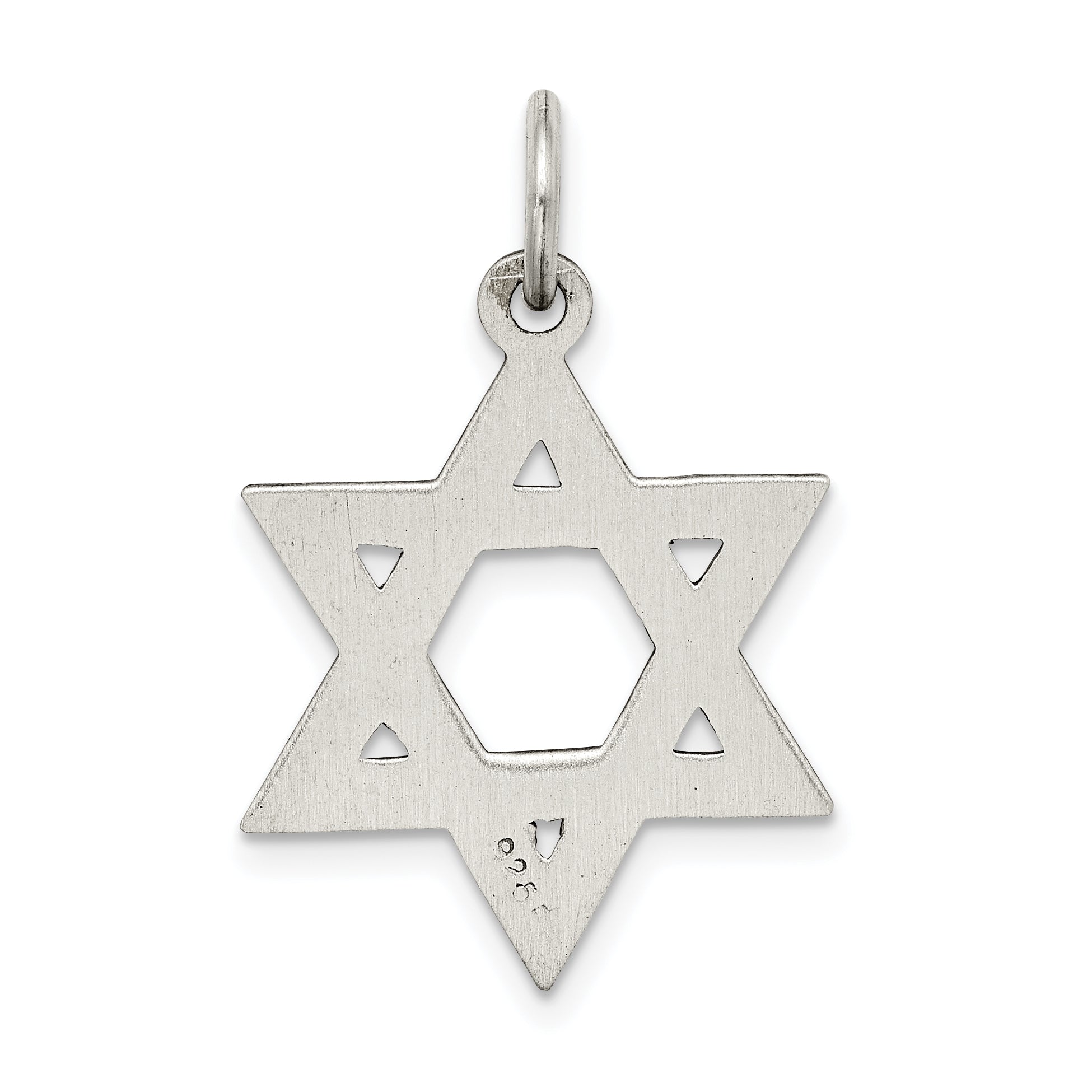 Sterling Silver 925 Star of David Pendant Antiqued Vintage Style